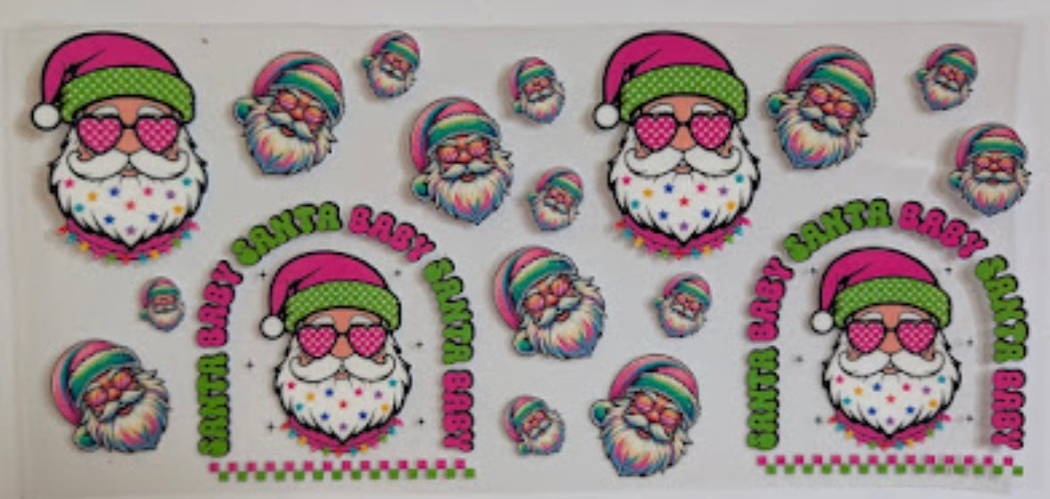 GREEN AND PINK SANTA’S #918