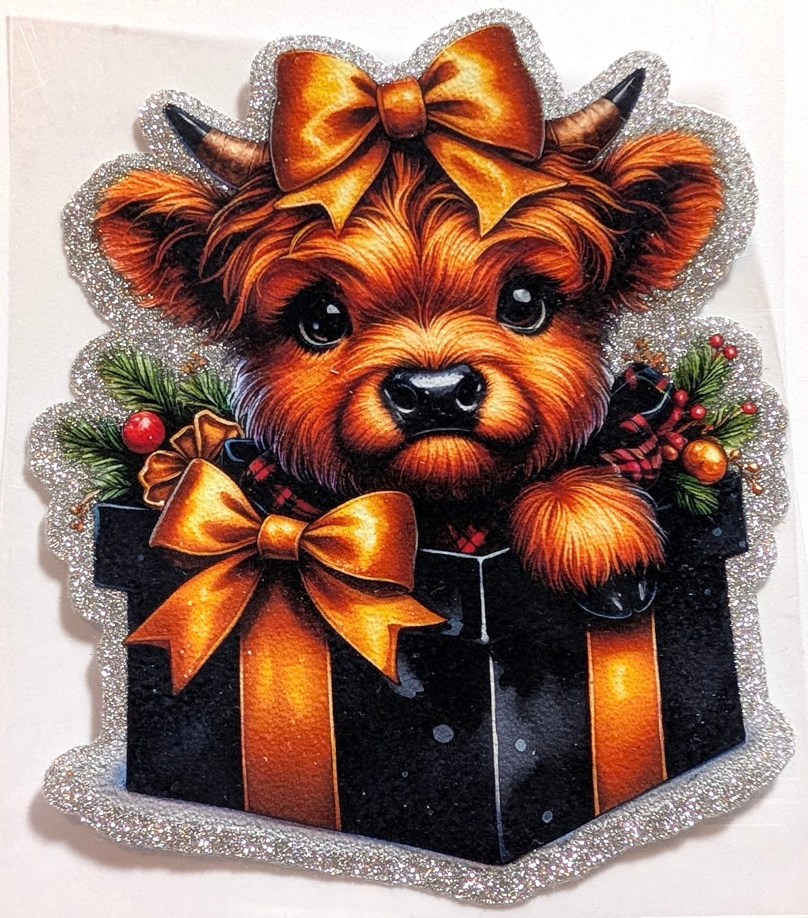 GLITTER CHRISTMAS COW #880