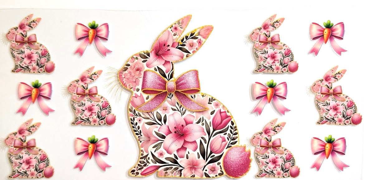 PINK FLORAL BUNNY #1015
