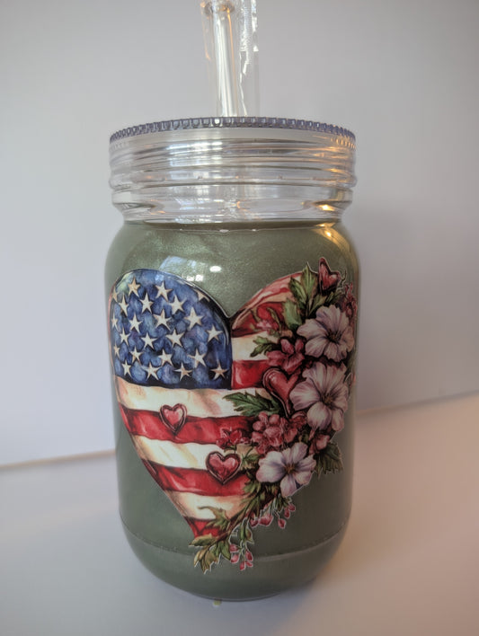 Patriot floral heart