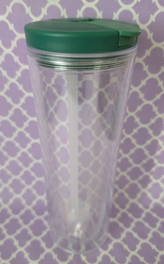 24oz green flip top snowglobe