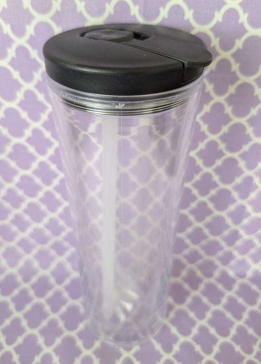 24 oz Black flip top snowglobe