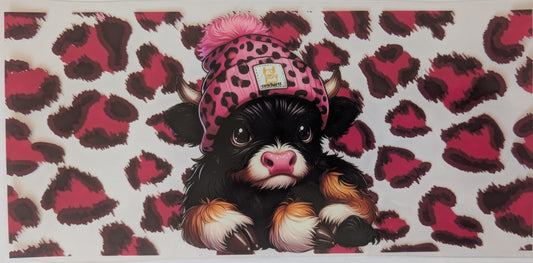 Pink beanie cow