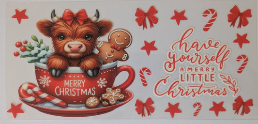 Christmas teacup cow