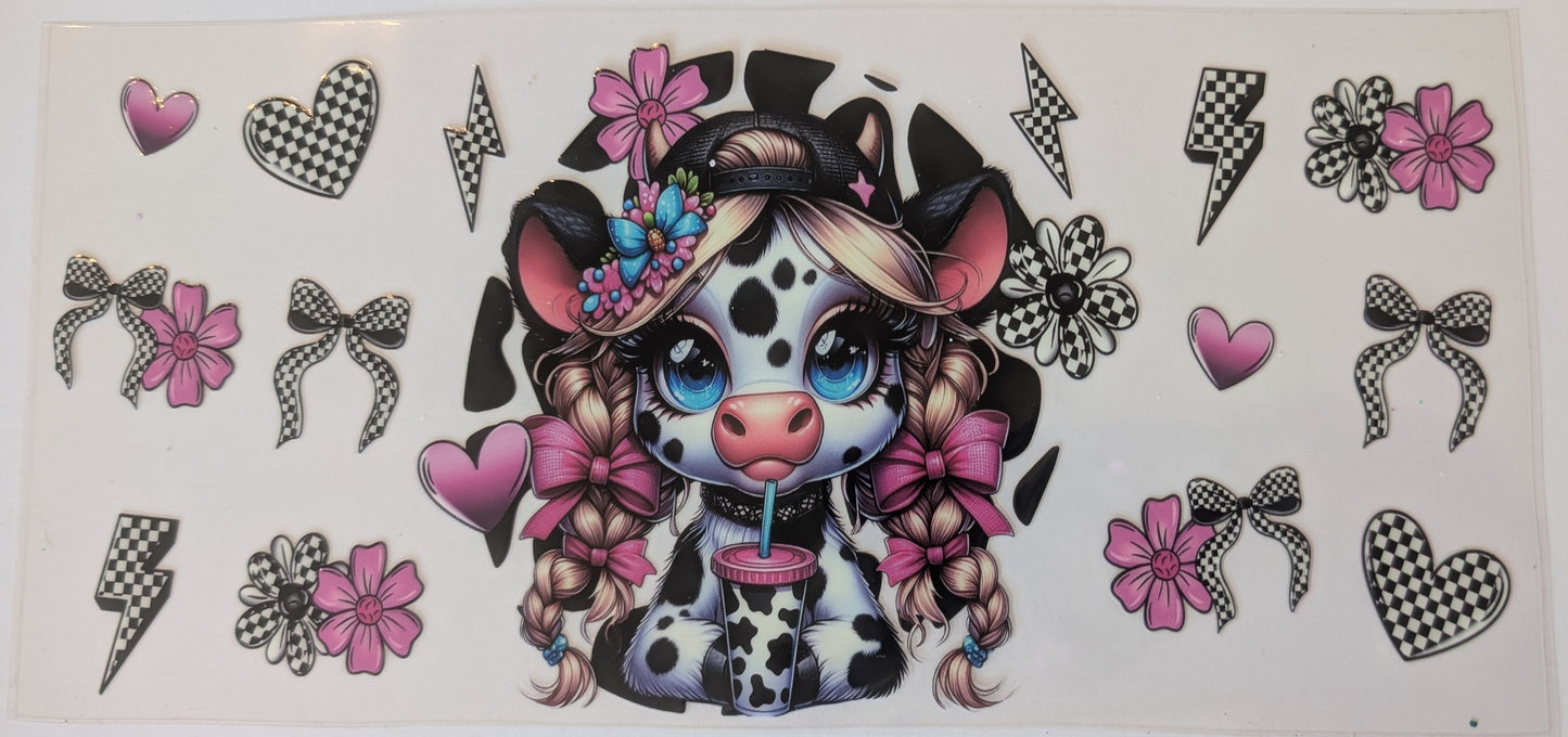 PINK CHECKERED COW