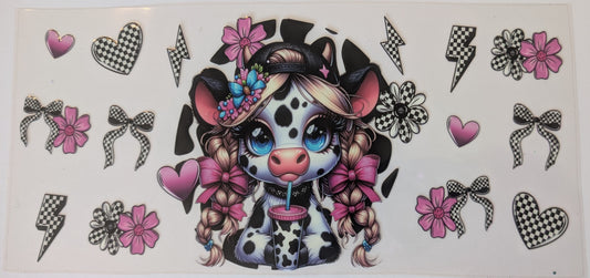 PINK CHECKERED COW