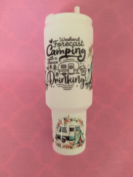 Camping chapstick keychain