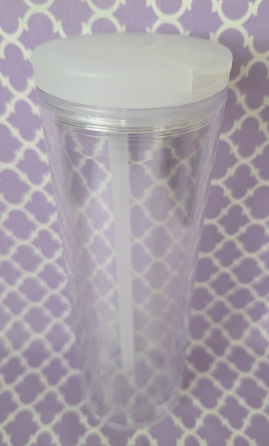 24 oz white flip top snowglobe