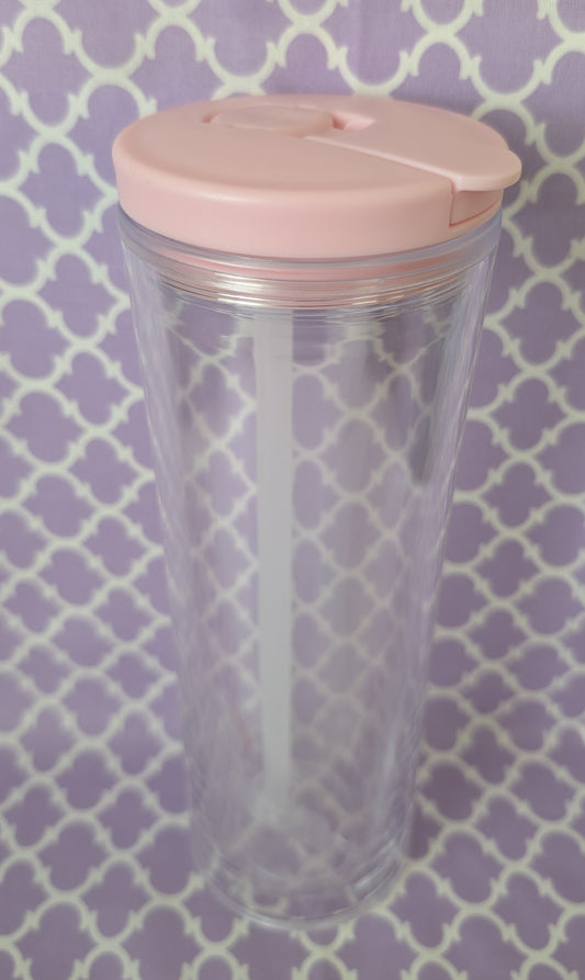 24 oz pink flip top snowglobe