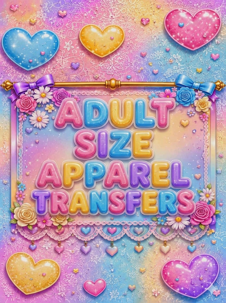 Adult Size Apparel Transfers