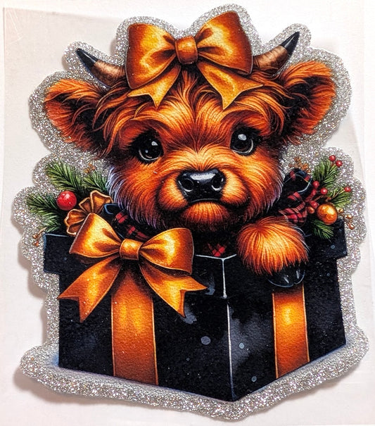 GLITTER CHRISTMAS COW #880