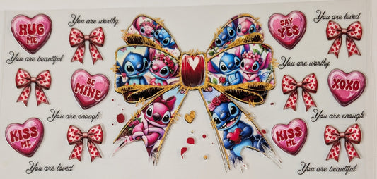 Pink and blue alien bow