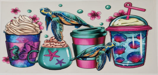 Turtle with drinks
